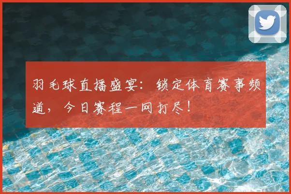 羽毛球直播盛宴：锁定体育赛事频道，今日赛程一网打尽！